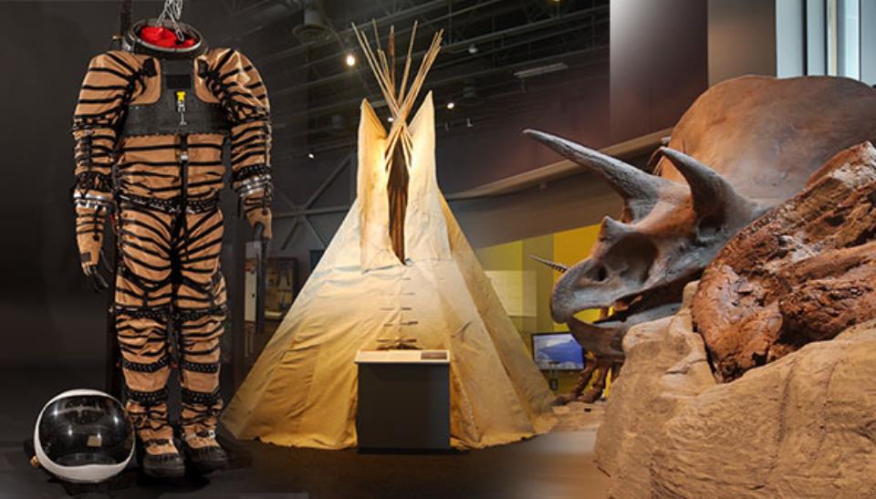Mars Experimental Space Suit, Tipi, and Triceratops Skull