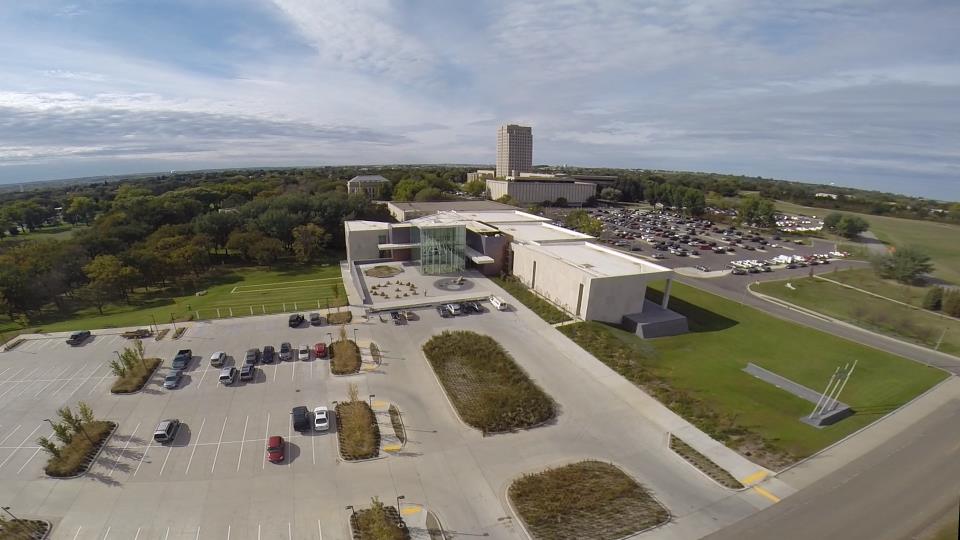 Aerial view of North Dakota Heritage Center & State Museum
