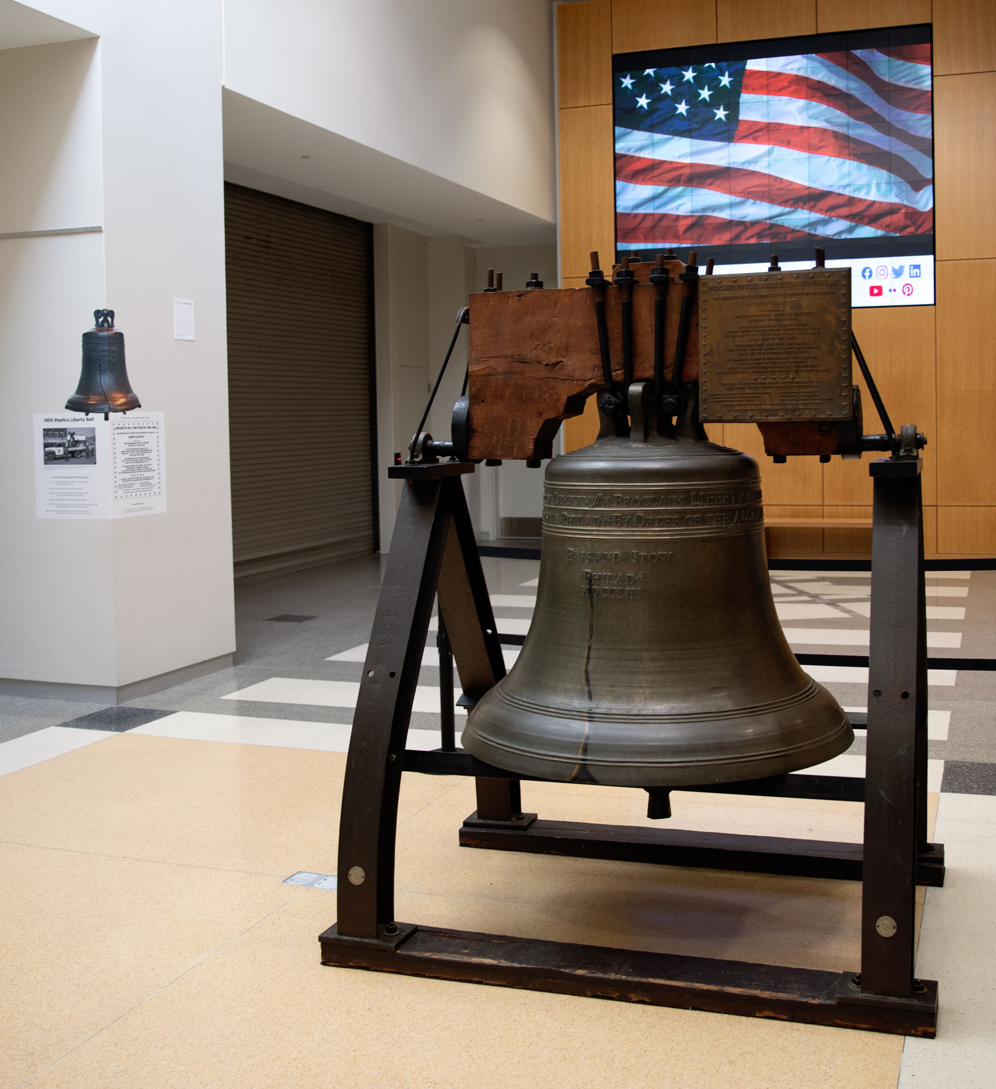 Liberty Bell on display at the North Dakota Heritage Center & State Museum